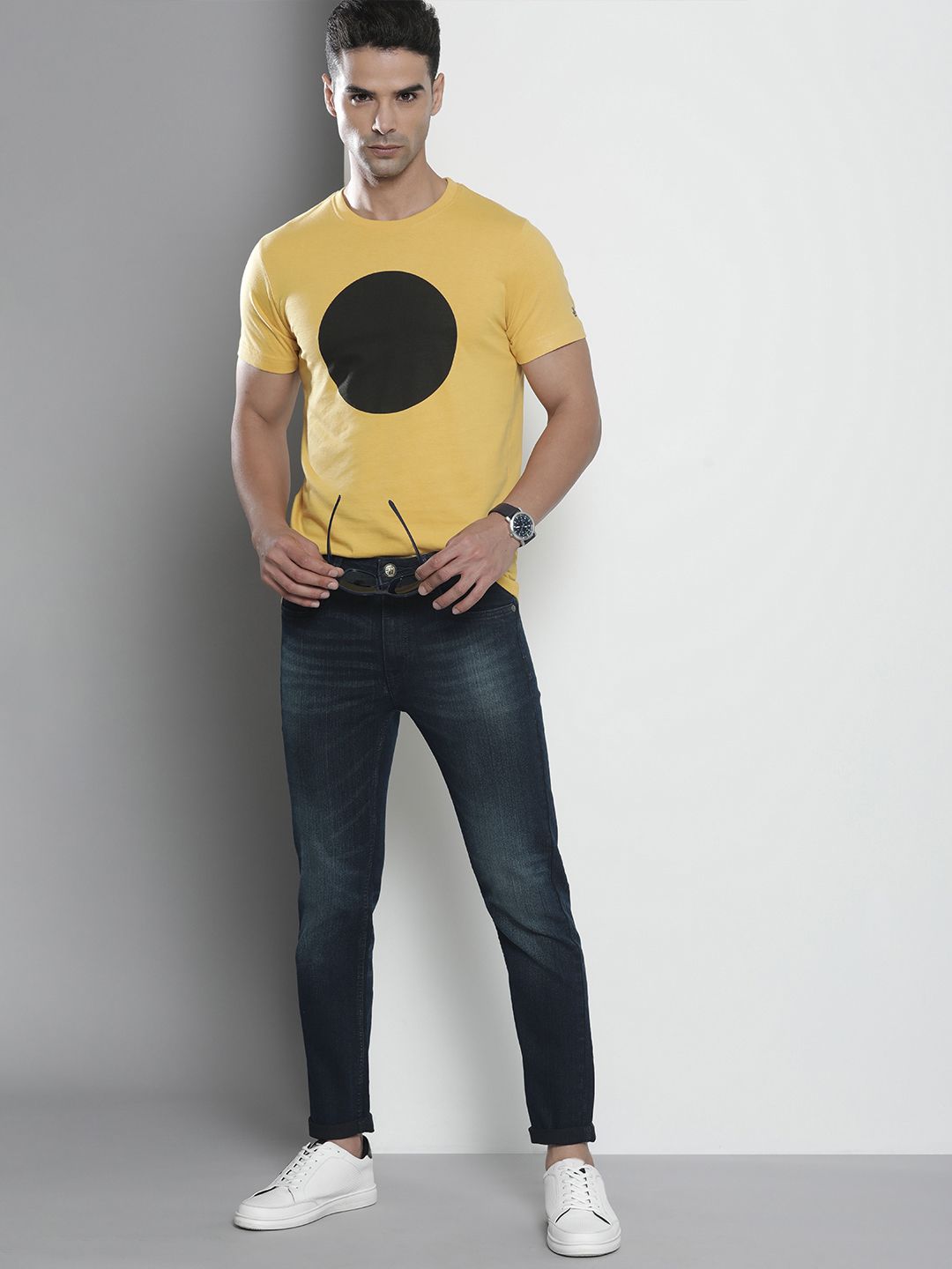 The Indian Garage Co Men Skinny Fit Light Fade Stretchable Jeans