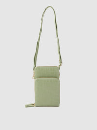 Lino Perros Green Animal Textured PU Structured Sling Bag