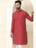 SOJANYA Kurta Kolar Mandarin Bersulam Geometrik Lelaki