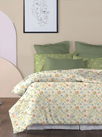 TRIDENT English Chintz Soft Comfort Flat 210TC King Pure Cotton Bedsheet Set