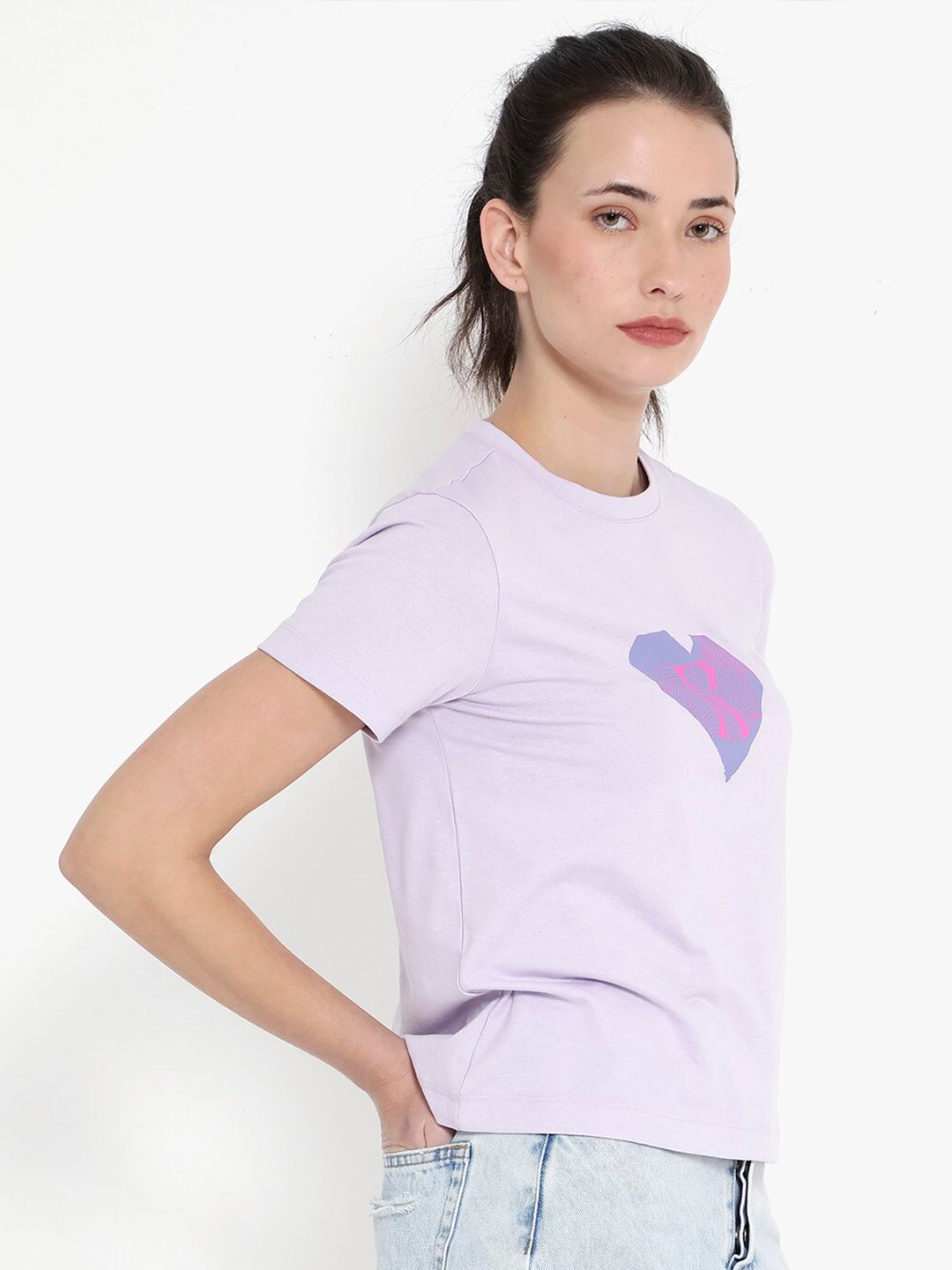 RAREISM Lee Graphic Printed Round Neck Cotton T-shirt