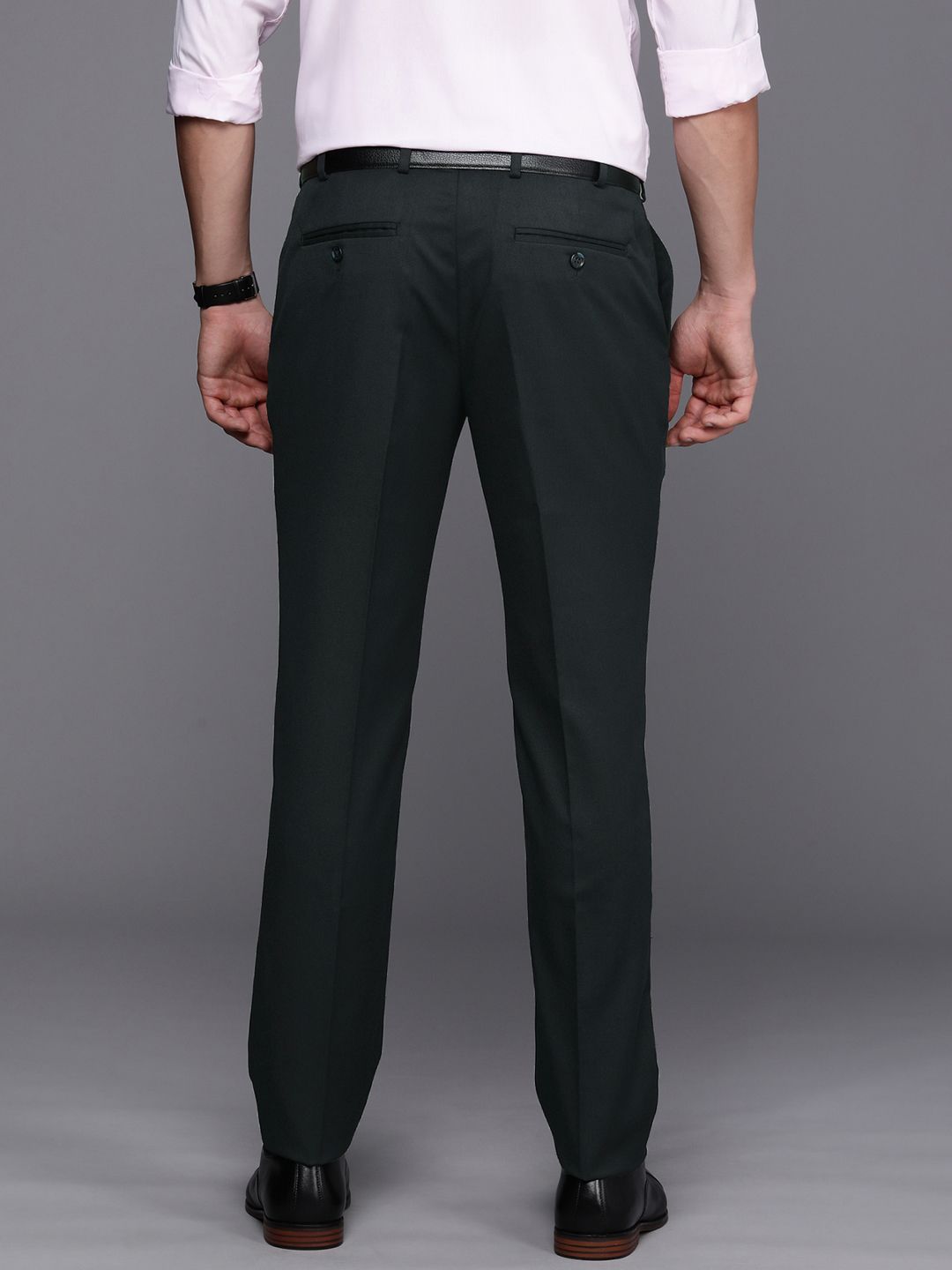 Raymond Men Textured Slim Fit Formal Trousers