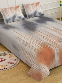Moda Rapido X KLOTTHE Grey & Copper-Toned 400 TC King Bedsheet with 2 Pillow Covers