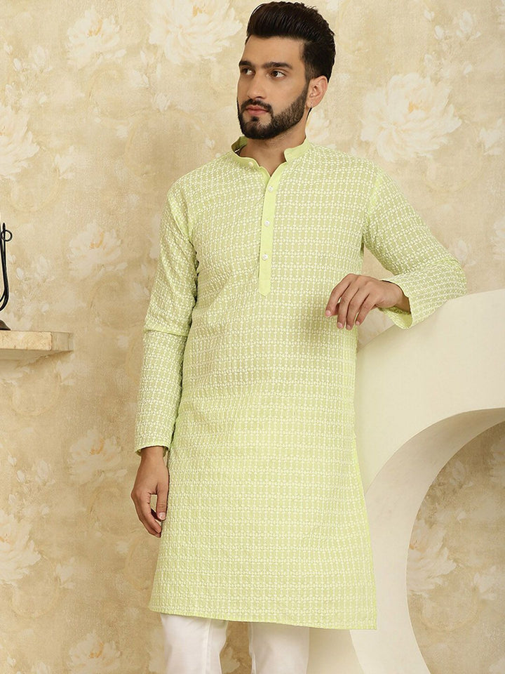 SOJANYA Ethnic Motifs Embroiedred Cotton Straight Kurta