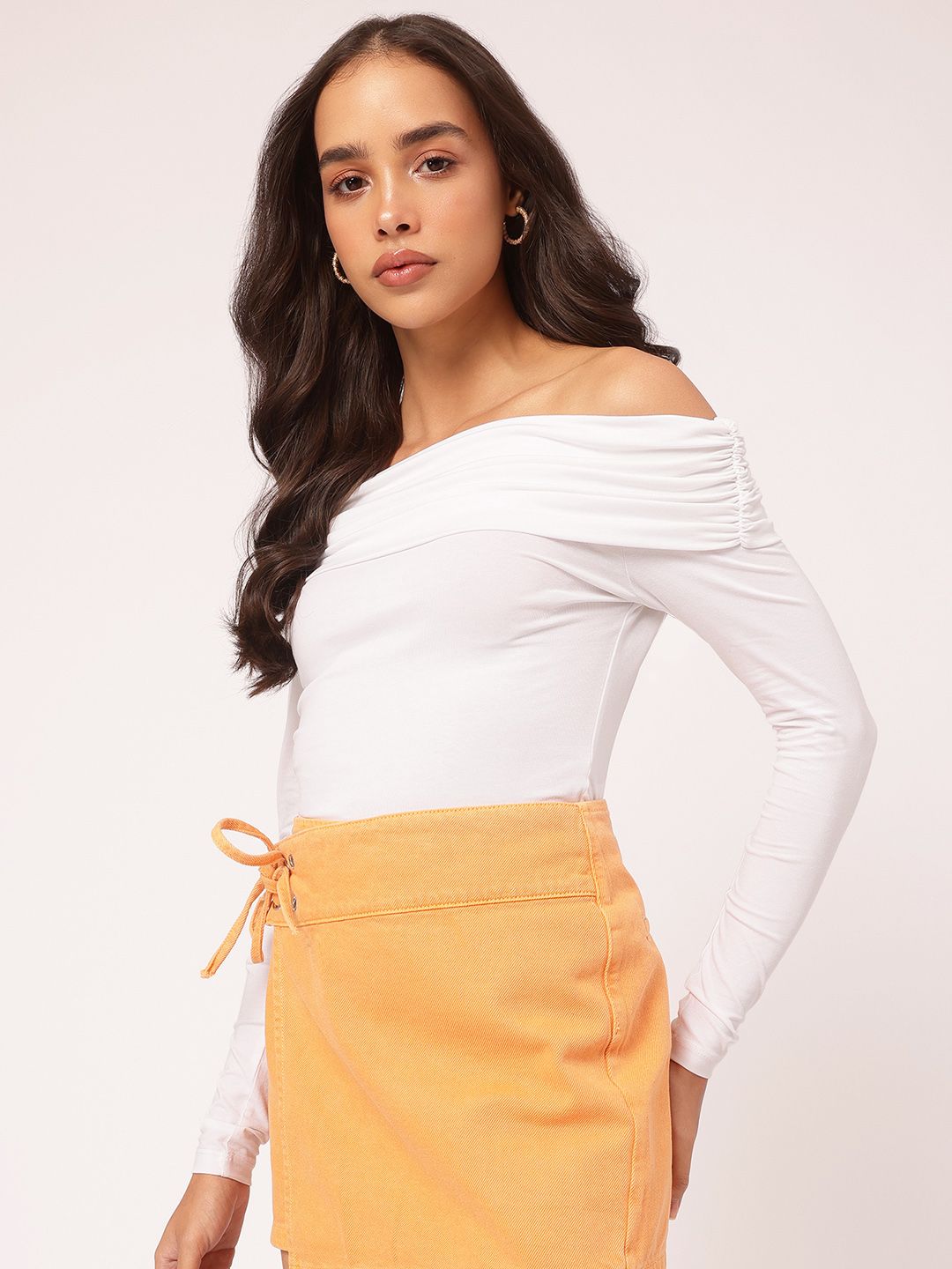 DressBerry Effortless Elegance Bardot Fitted Bodysuit