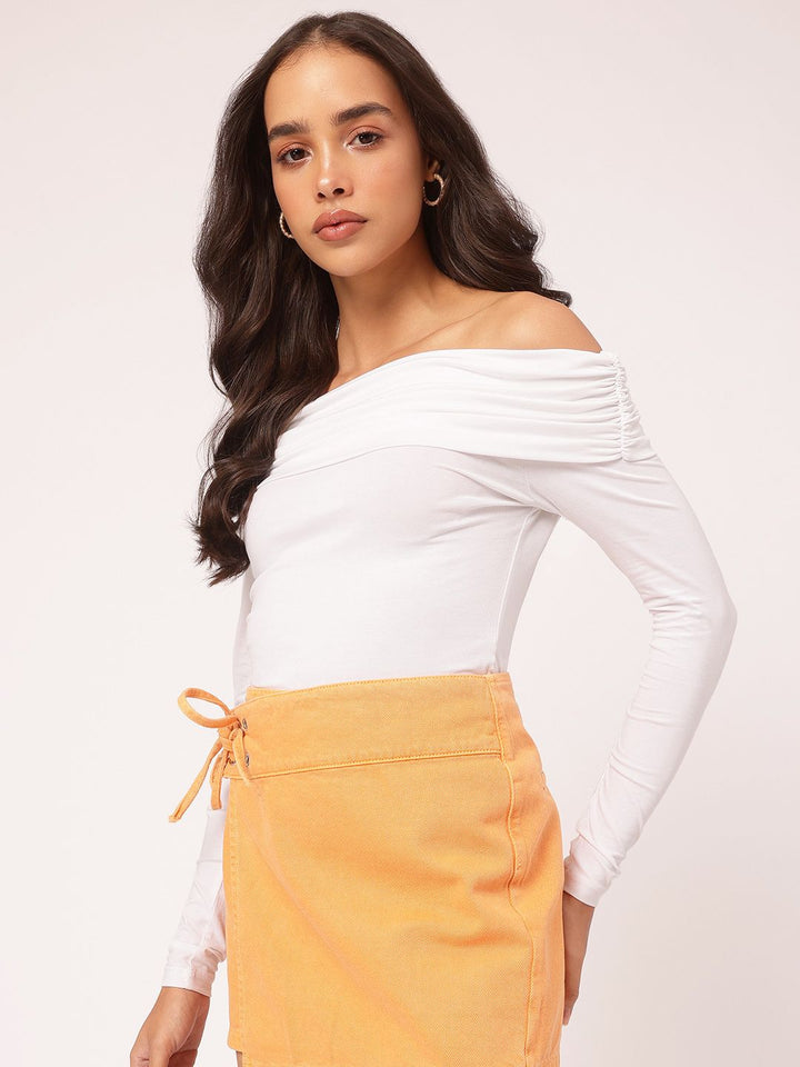 DressBerry Effortless Elegance Bardot Fitted Bodysuit