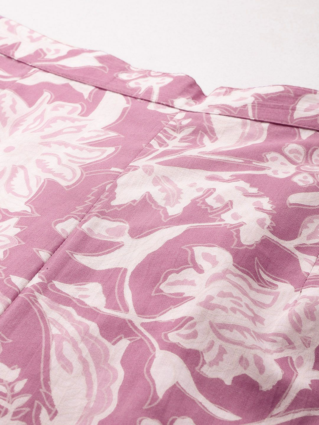 Indo Era Floral Printed Pure Cotton Tunic With Trousers