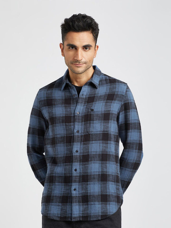 THE BEAR HOUSE Men Checked Slim Fit Comfort Cotton Casual Shirt