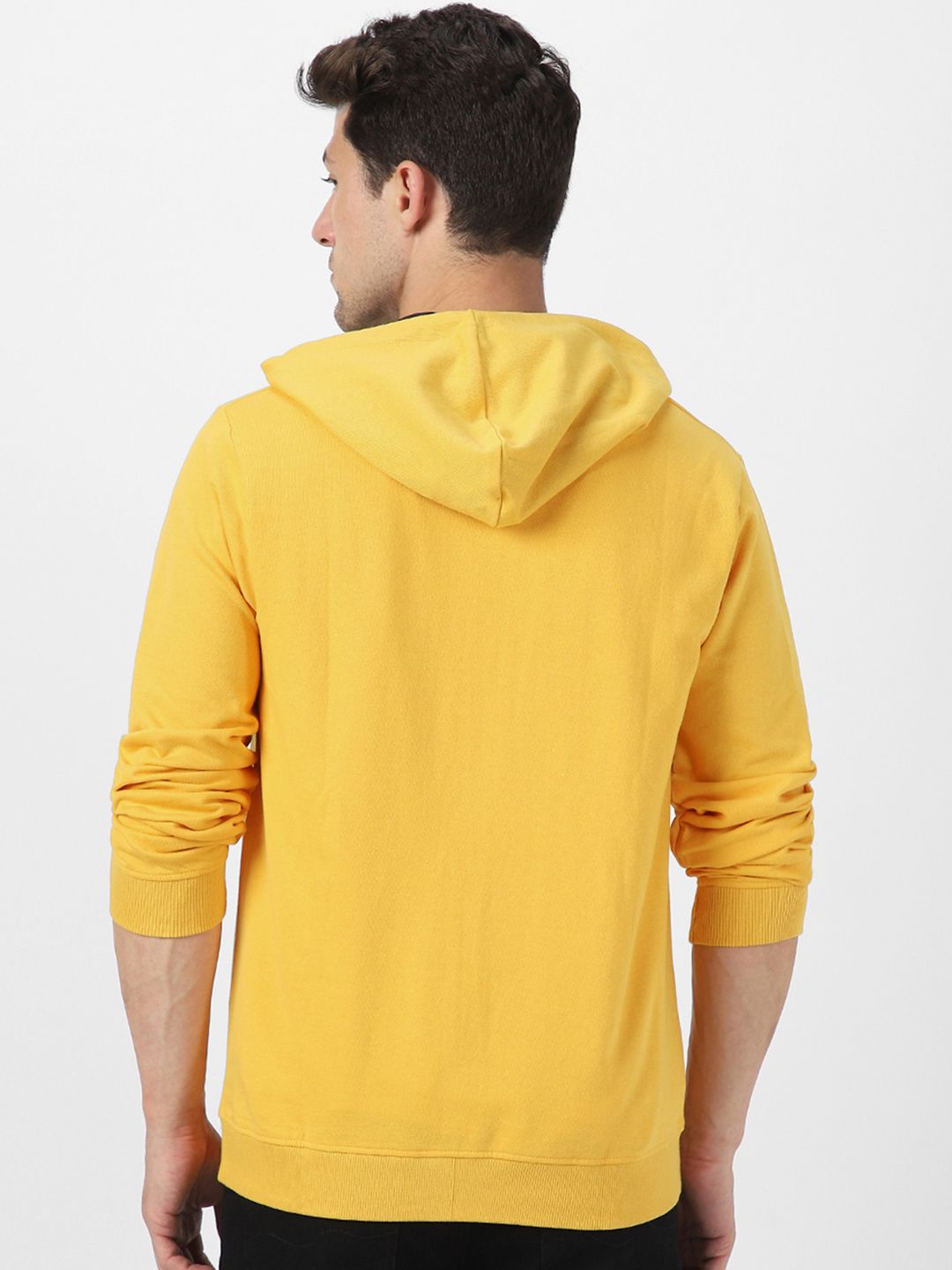 Urbano Fashion Men Solid Knitted Hooded Front-Open Sweatshirt