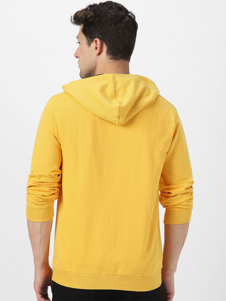 Urbano Fashion Men Solid Knitted Hooded Front-Open Sweatshirt
