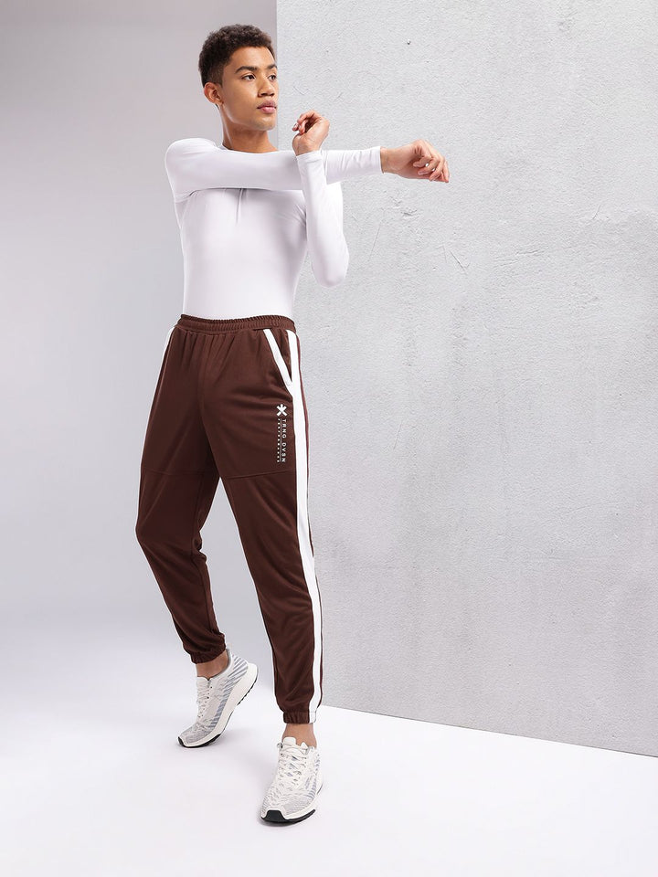 HRX by Hrithik Roshan Men Mid-Rise Rapid-Dry Training Joggers with Side Taping