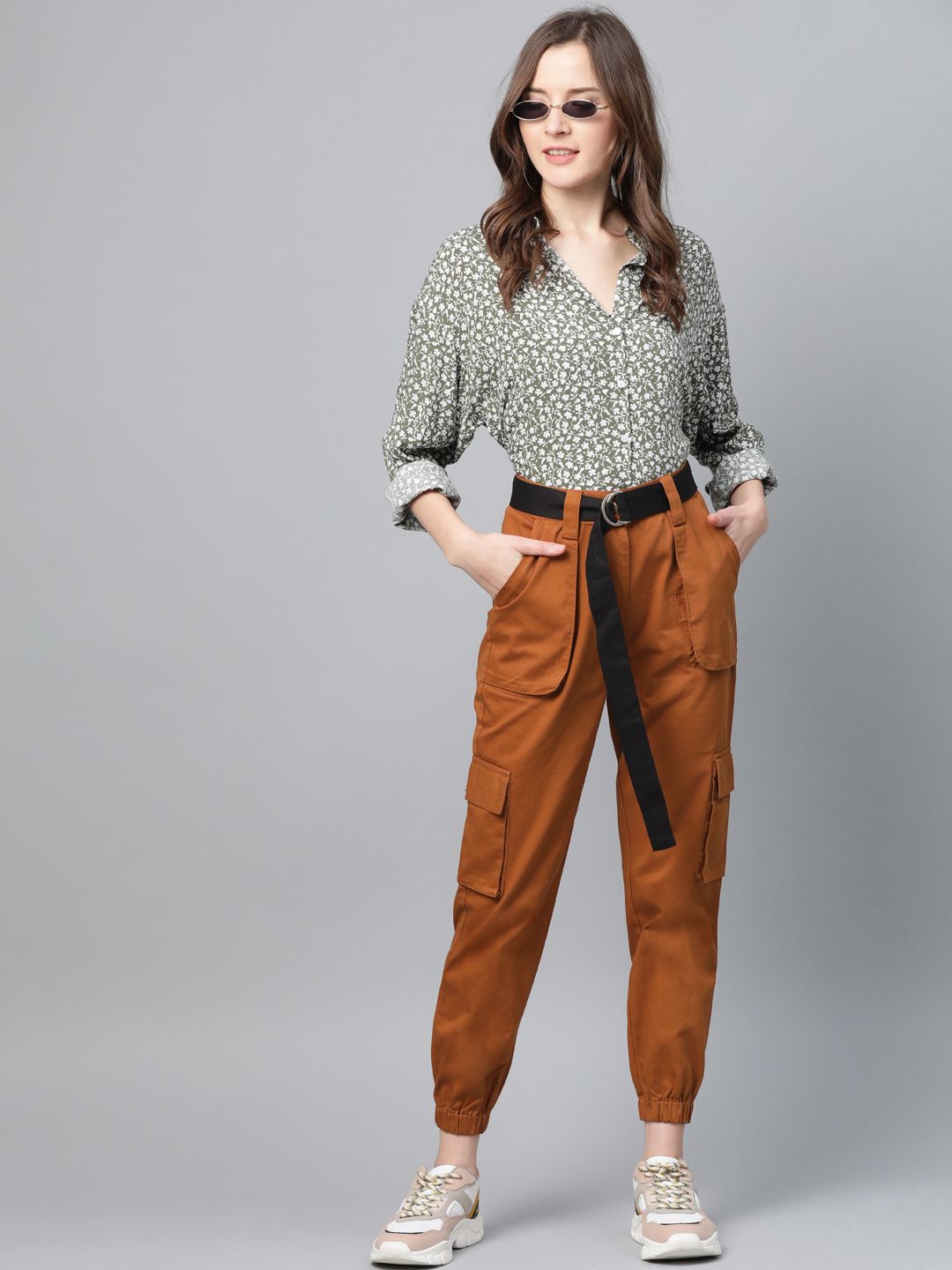 STREET 9 Women Mustard Brown Cargos