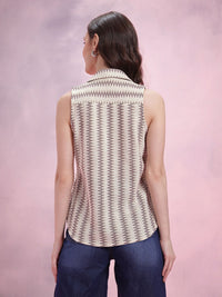 DressBerry Cuban Collar Self Design Casual Shirt