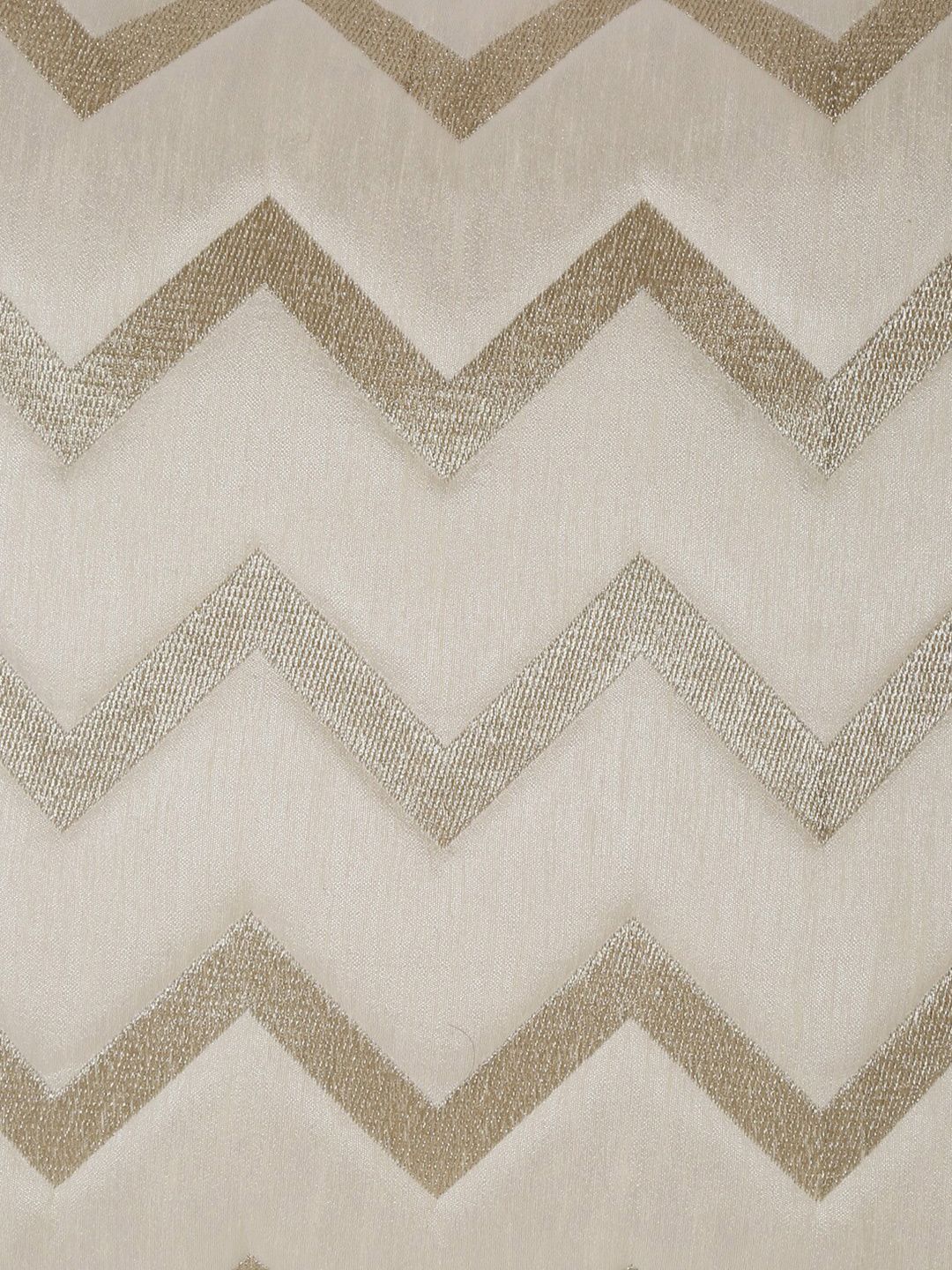 HOSTA HOMES Cream-Coloured & Gold-Toned 5 Pieces Striped Square Cushion Covers