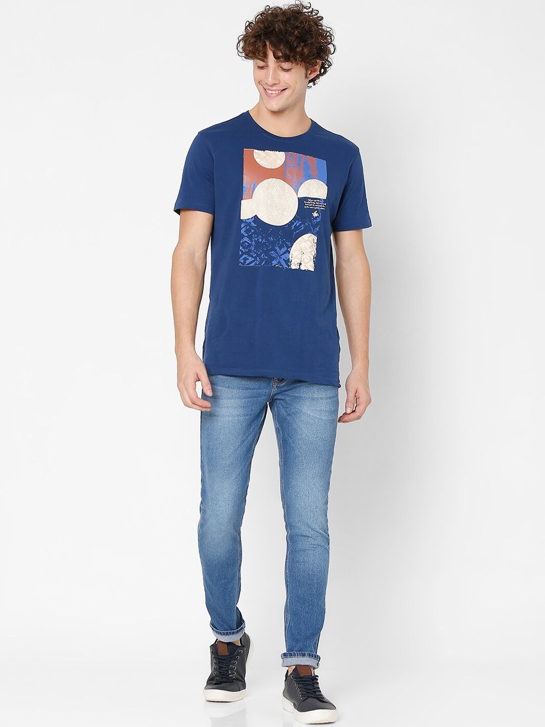 SPYKAR Men Blue Super Skinny Fit Heavy Fade Cotton Jeans