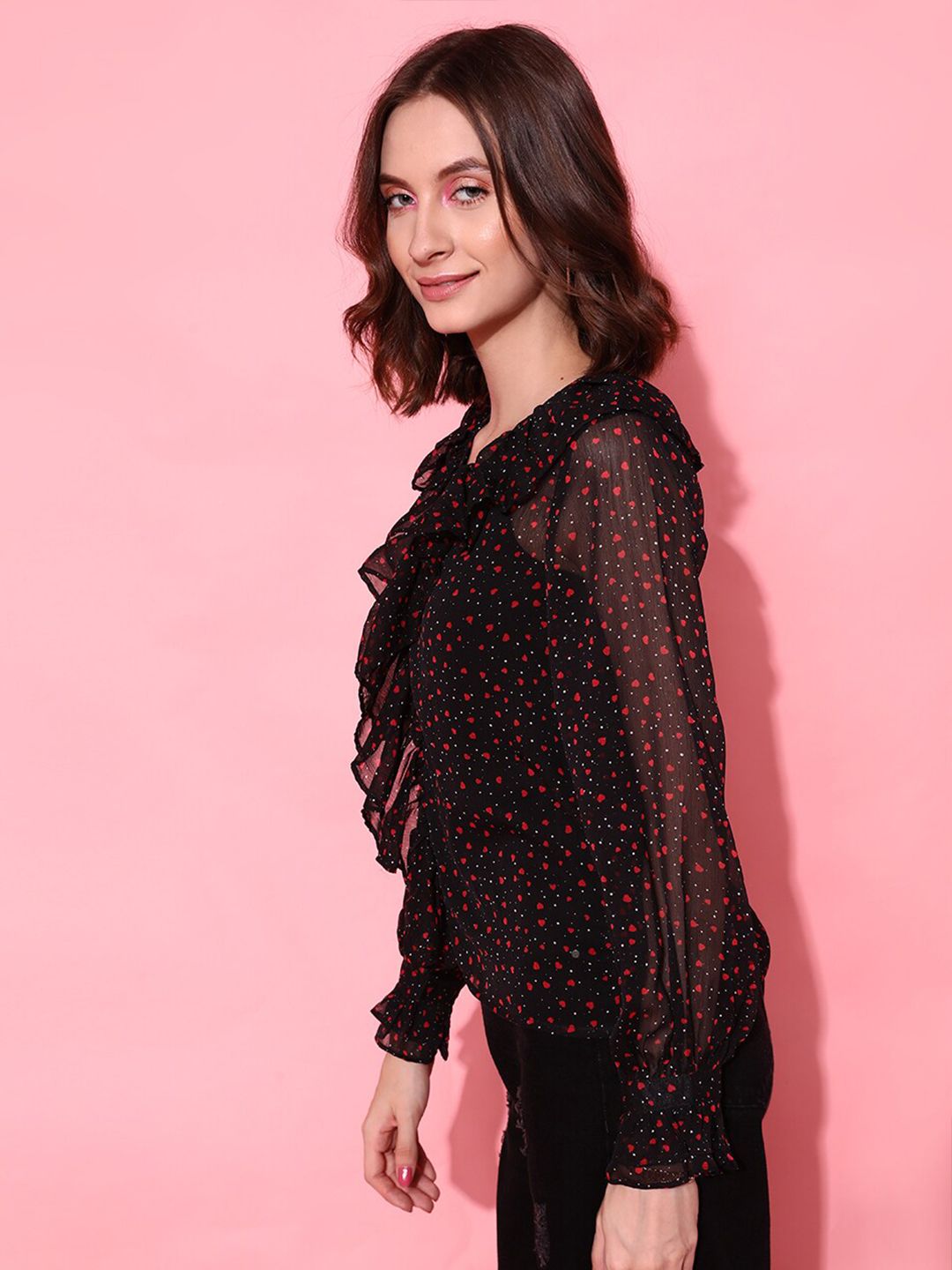 STREET 9 Classy Black Geometric Top