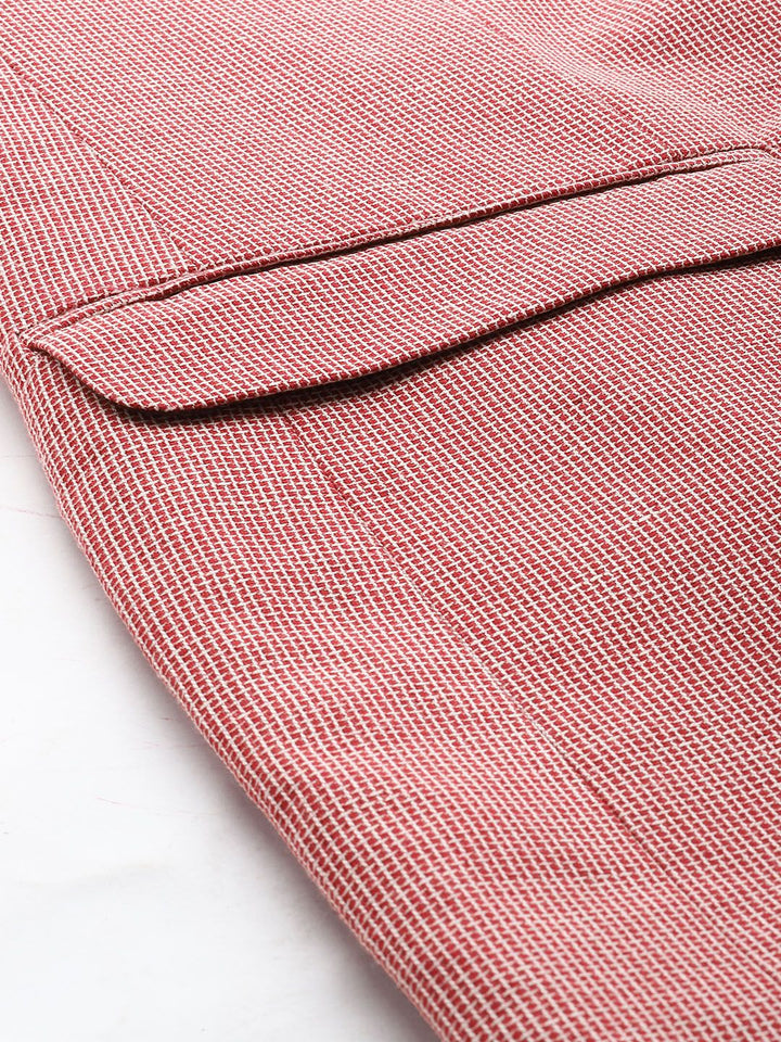 Raymond Contemporary Fit Self Design Single-Breasted Linen Cotton Formal Blazers