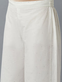 W Women White Ethnic Motifs Printed Trousers