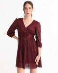 RAREISM V-Neck Fit & Flare Dress