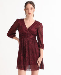 RAREISM V-Neck Fit & Flare Dress