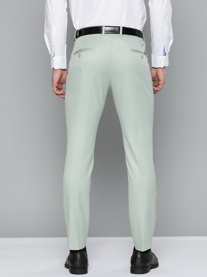 DENNISON Men Green Smart Tapered Fit Pleated Trousers