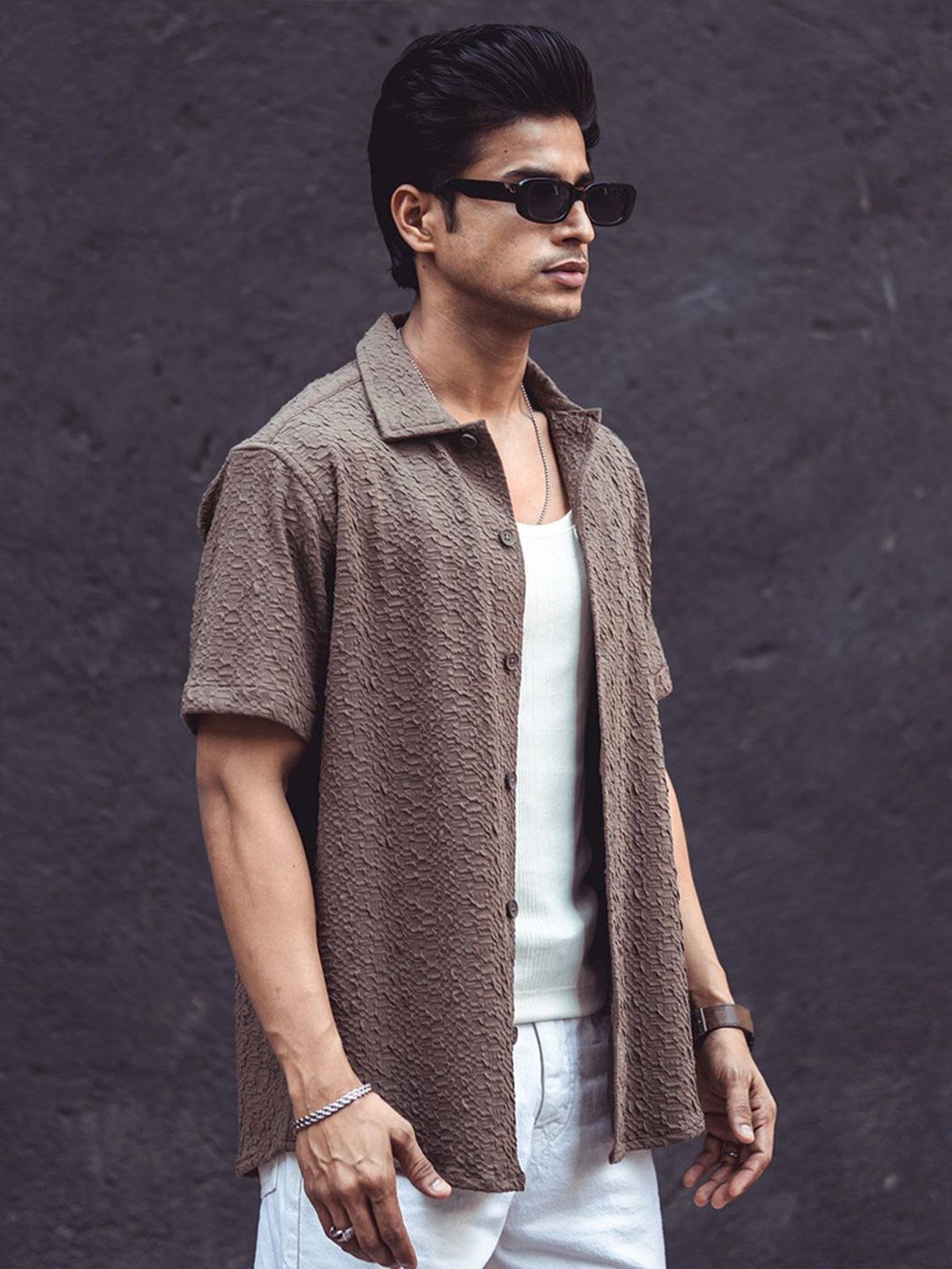 Powerlook Men Textured Casual Shirt