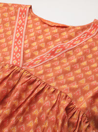 Indo Era Printed Empire Pure Cotton Kurta with Trousers
