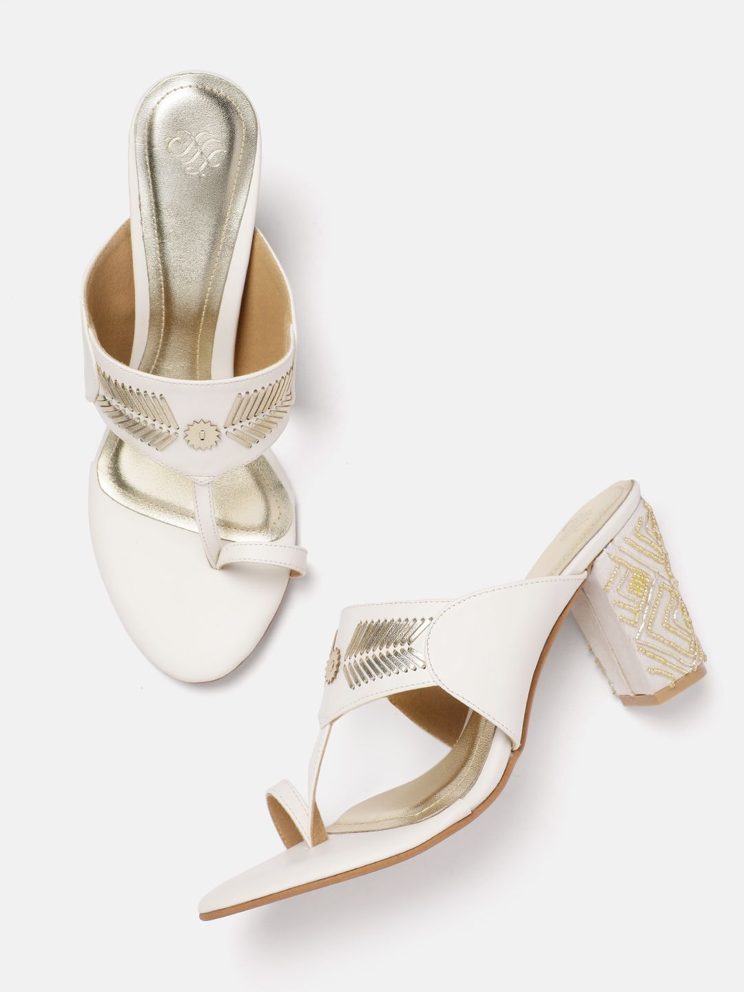 House of Pataudi Ethnic Embellished Block Heels