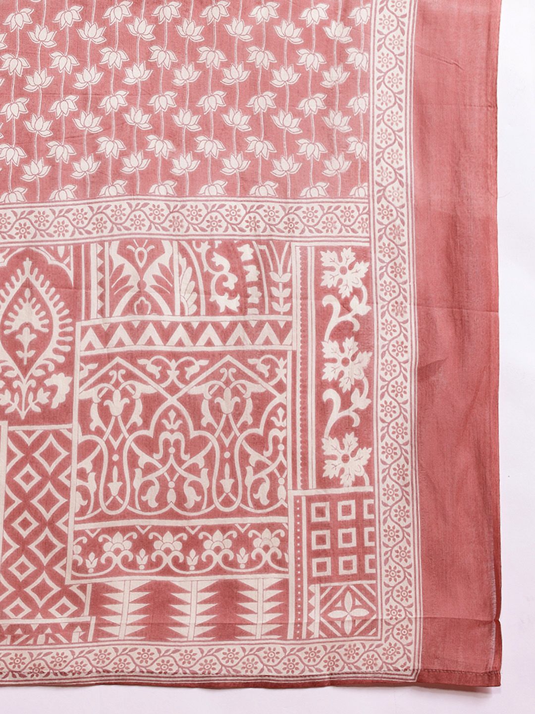 Anouk Floral Print Pure Cotton Kurta with Trousers & With Dupatta