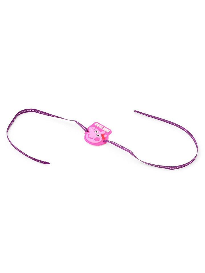Rakhi Kanak-kanak Watak Kartun Merah Jambu Bergaya NVR dengan Roli Chawal Chandan &amp; Mishri