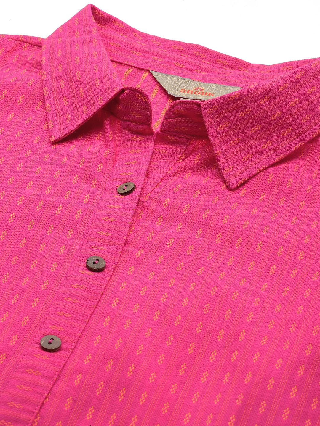 Anouk Women Striped Dobby Cotton Kurta