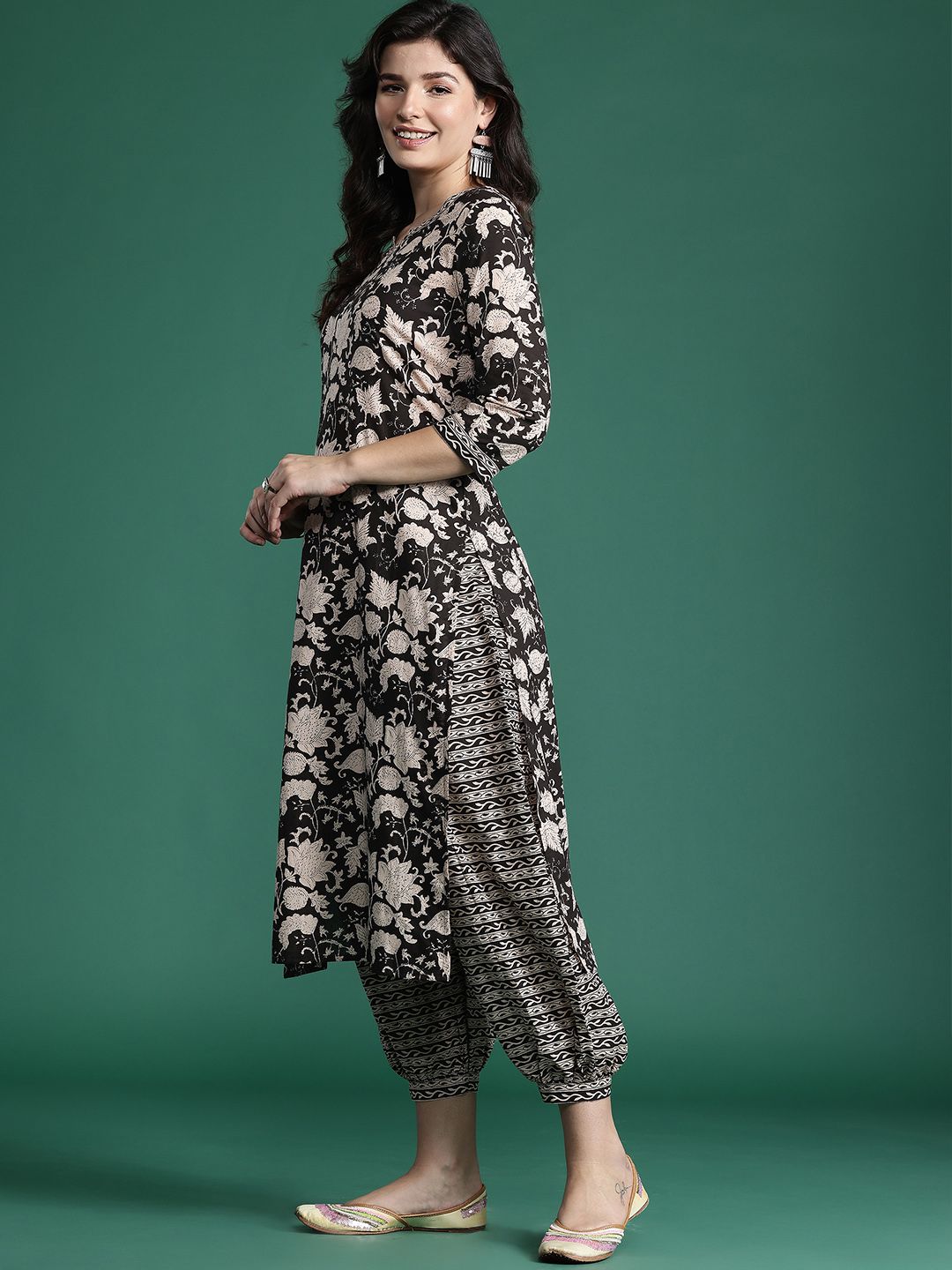 Indo Era Floral Printed Pure Cotton Kurta with Salwar & With Dupatta