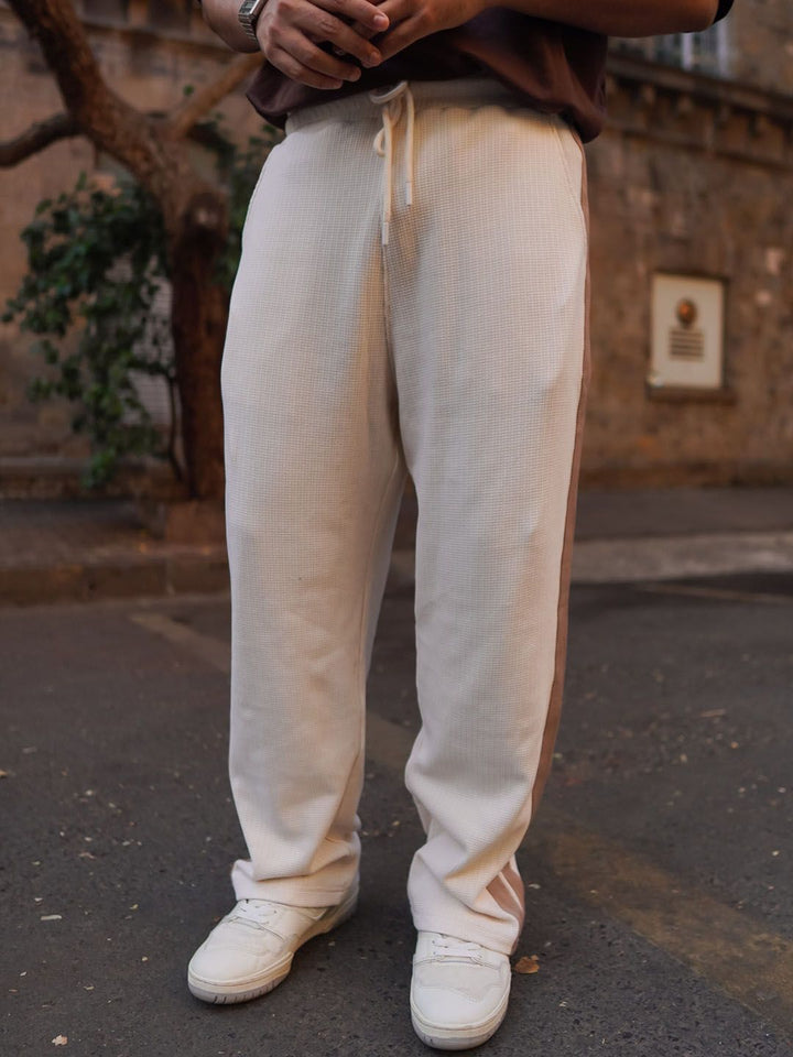 Powerlook Men Striped Baggy Fit Mid-Rise Track Pant