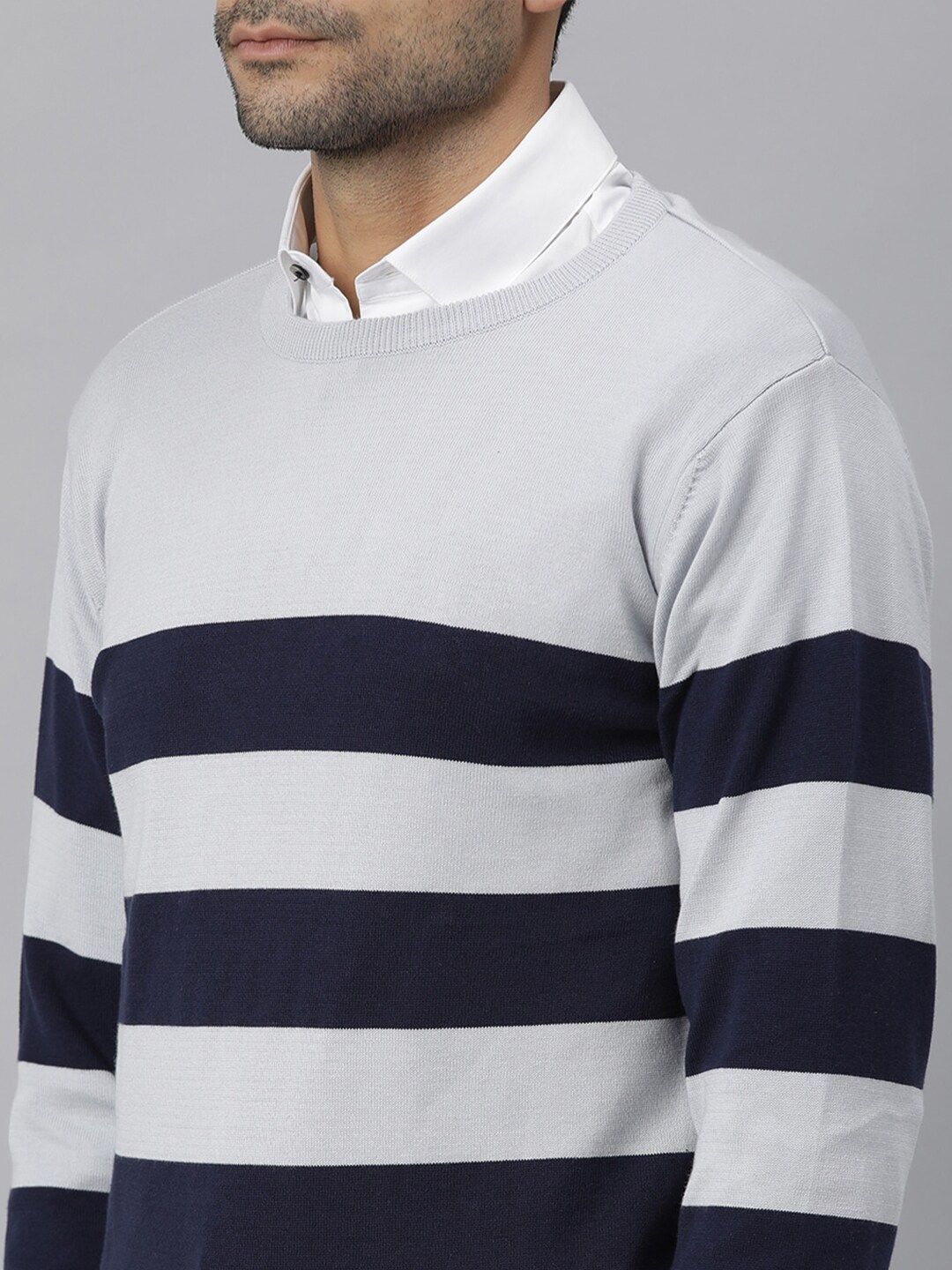 RARE RABBIT Men Marri Slim Fit Striped Sweater Vest