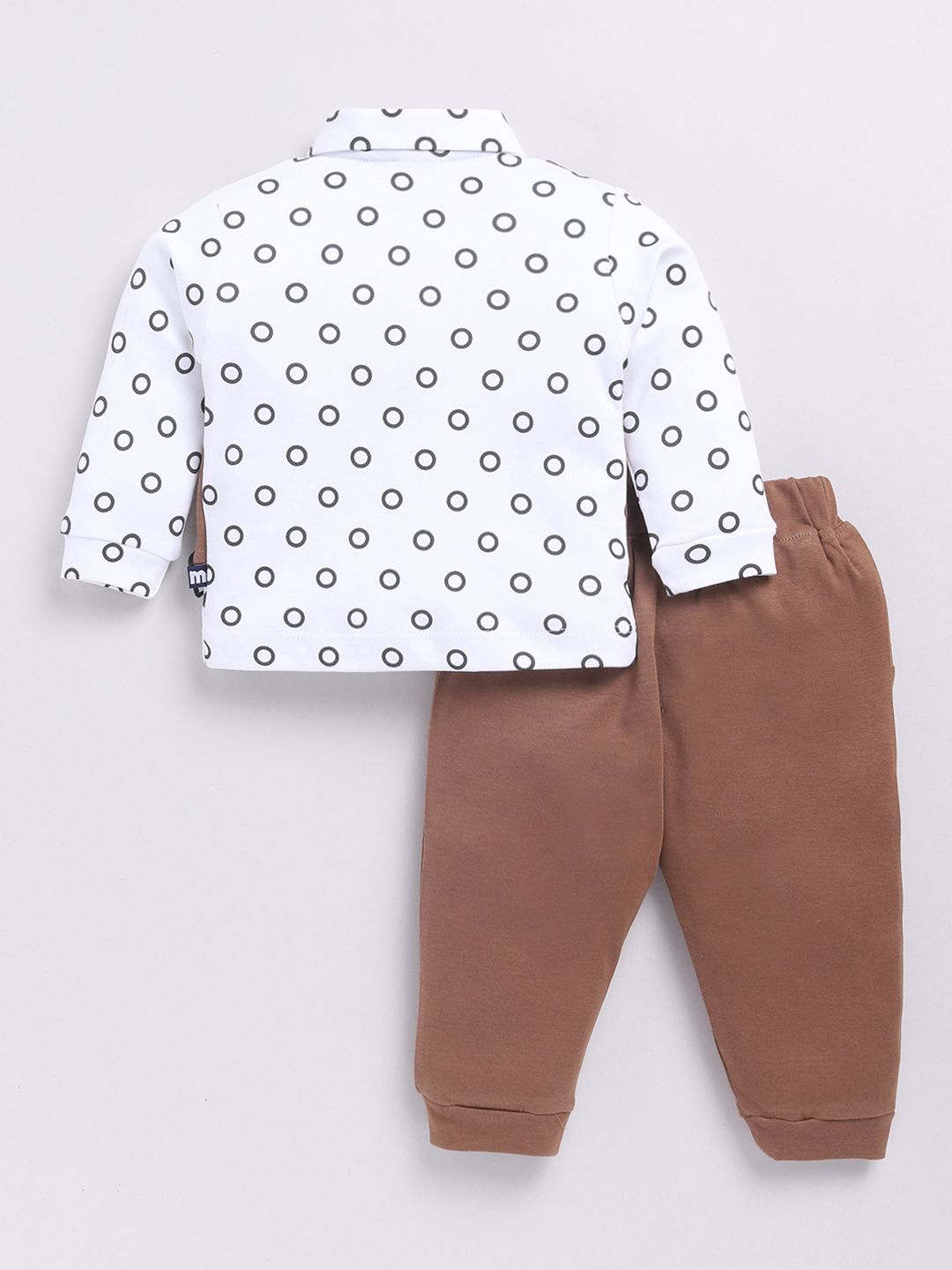 Moms Love Infant Boys Printed Pure Cotton Shirt with Joggers