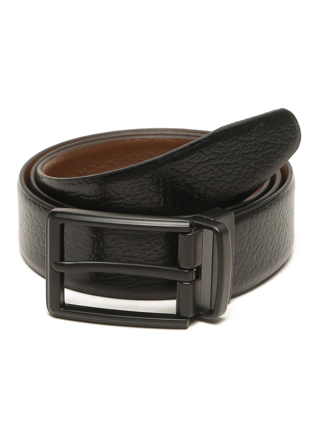 Teakwood Leathers Men Textured Leather Reversible Formal Belt