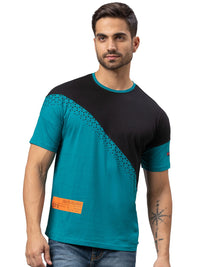 Being Human Men Red Colourblocked Cotton T-shirt