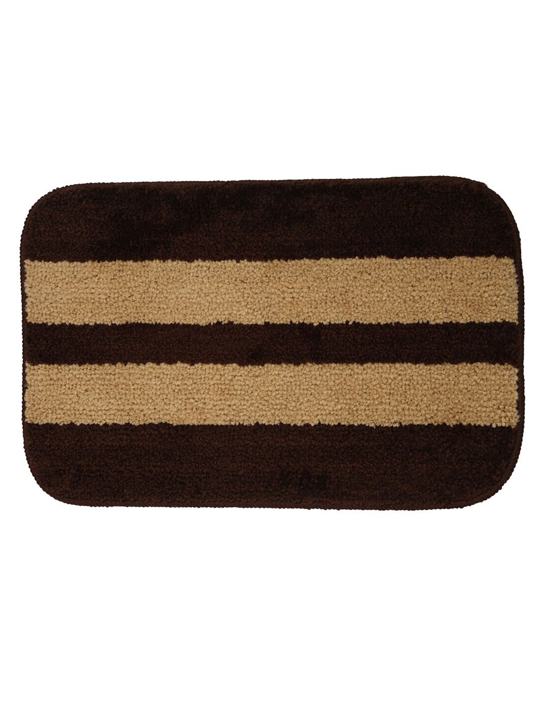 HOSTA HOMES Set Of 2 Brown & Beige Striped Anti-Skid Doormats