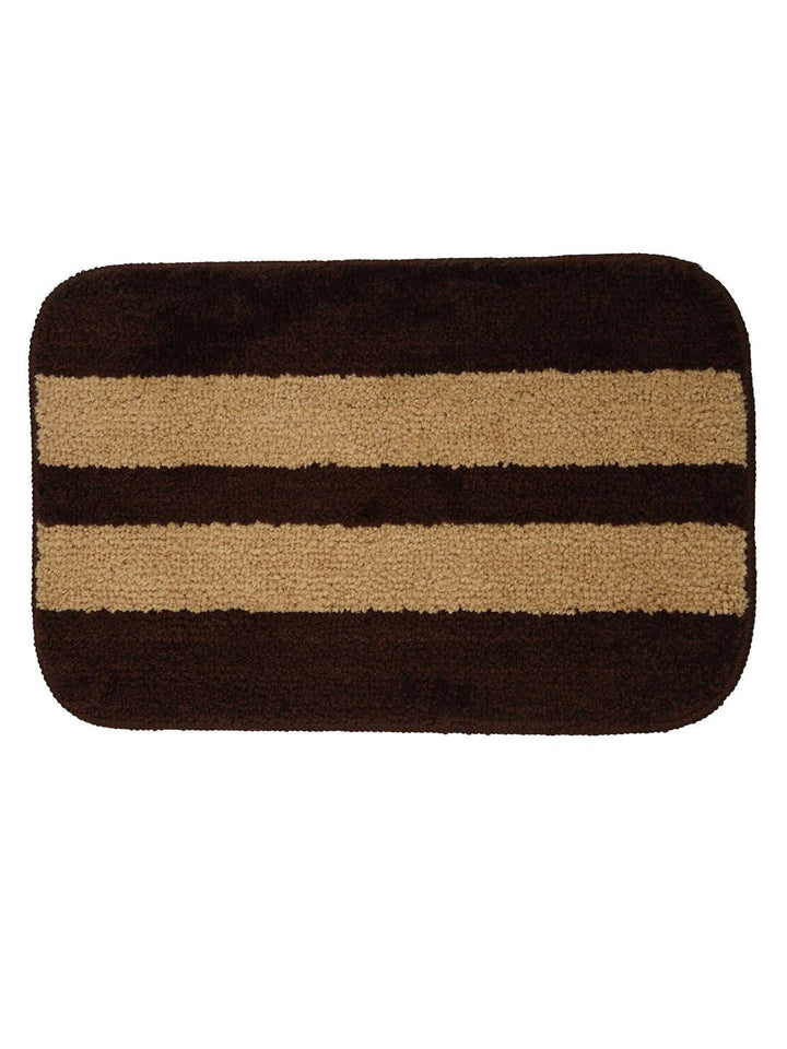HOSTA HOMES Set Of 2 Brown & Beige Striped Anti-Skid Doormats