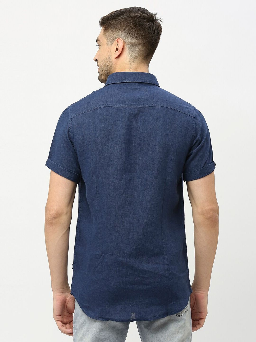 SPYKAR Spread Collar Linen Casual Shirt