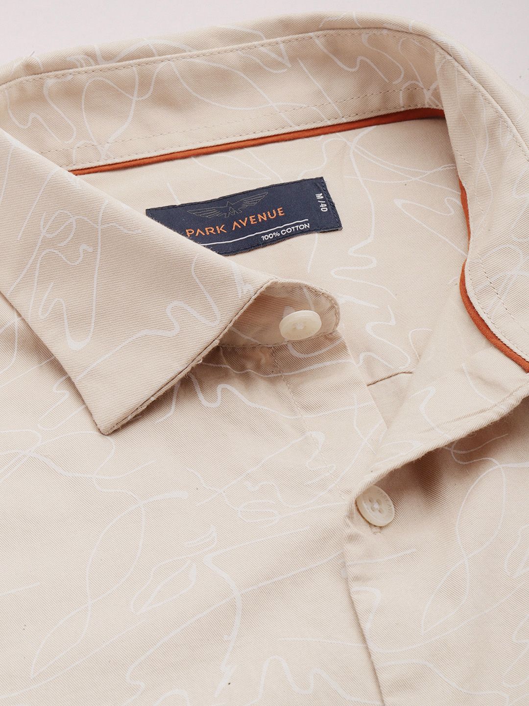 Park Avenue Pure Cotton Slim Fit Floral Printed Casual Shirt