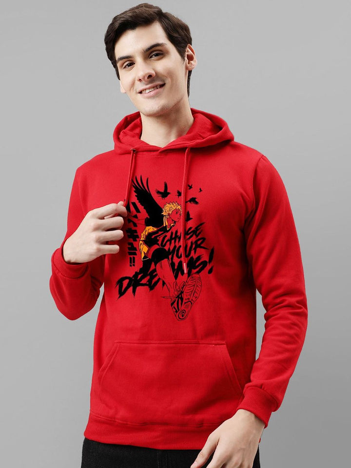 ADRO Men Printed Hooded Pullover Sweatshirt