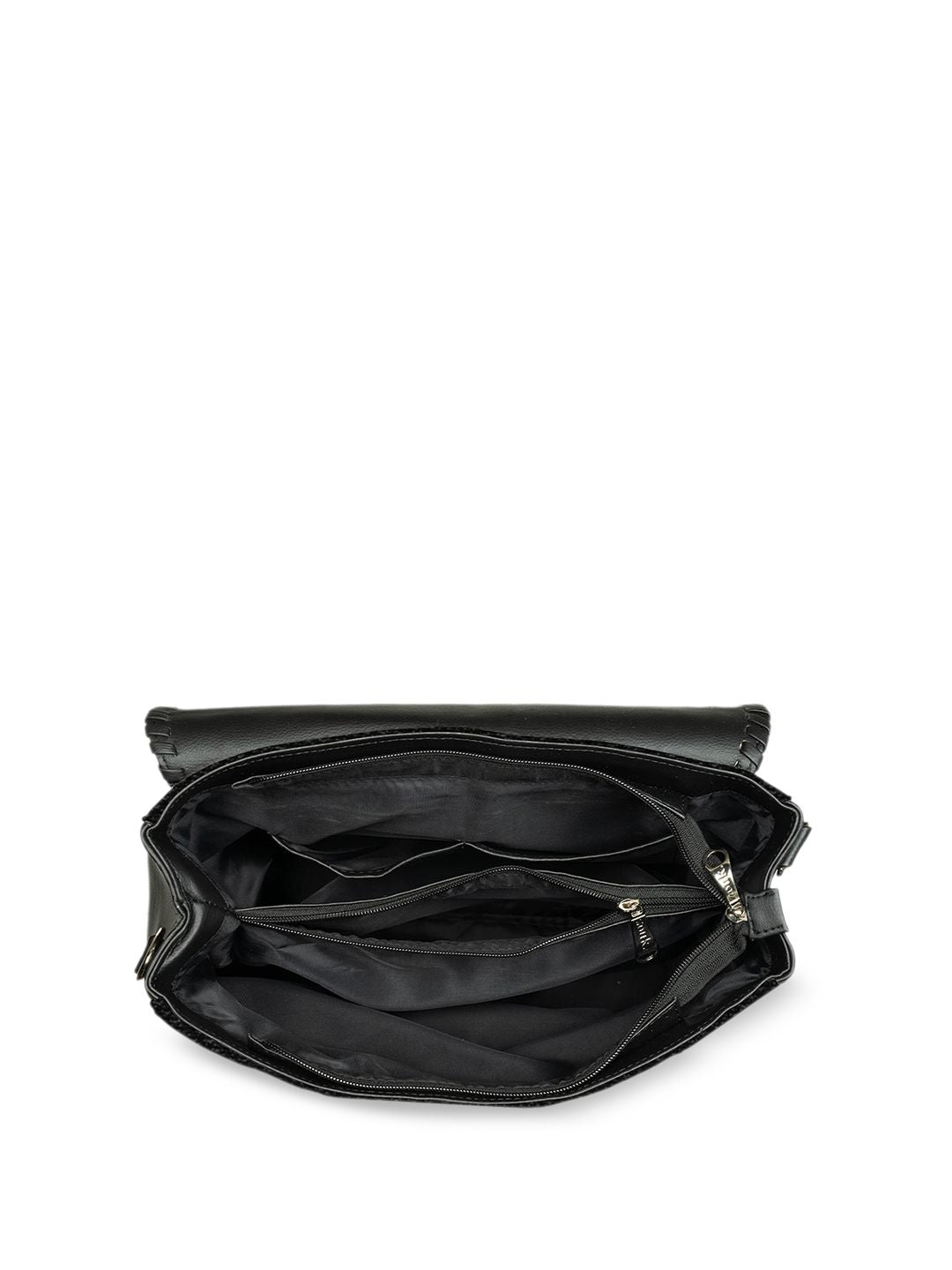 ZOUK Ethnic Motifs Printed Jute Structured Satchel