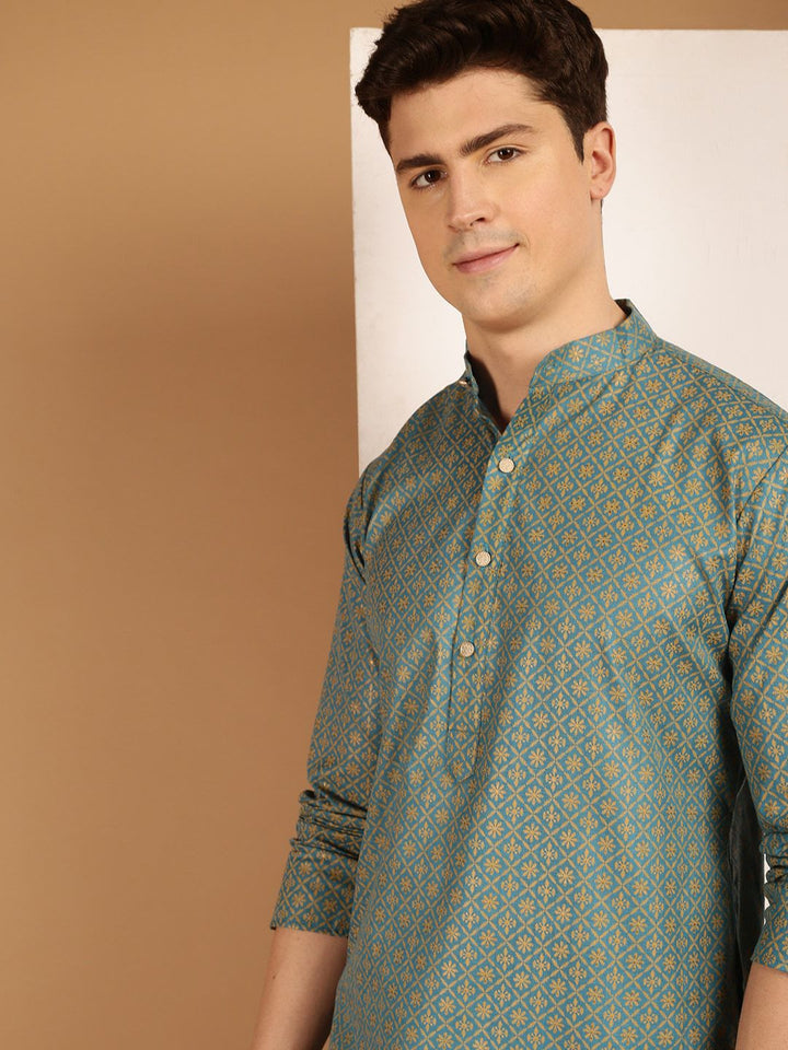 SOJANYA Ethnic Woven Design Cotton Linen Kurta