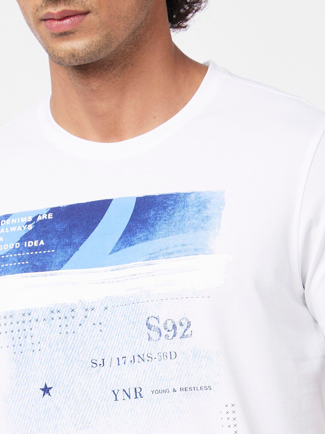SPYKAR Graphic Printed Slim Fit Cotton Casual T-Shirt