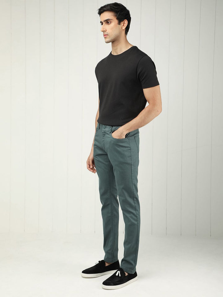 RARE RABBIT Poke Slim Fit Mid-Rise Cotton Trouser