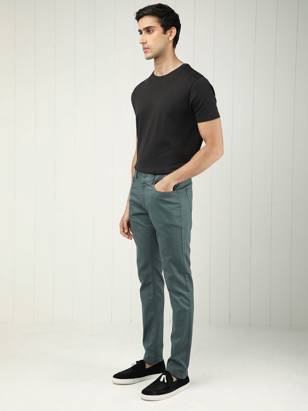 RARE RABBIT Poke Slim Fit Mid-Rise Cotton Trouser
