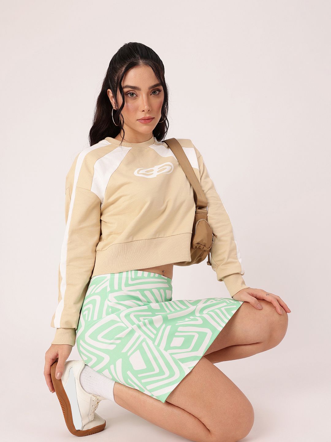 DressBerry Printed Cotton Terry Relaxed Fit Sweatshirts