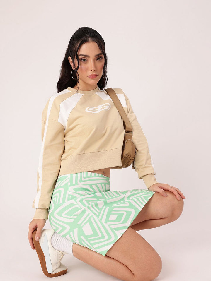 DressBerry Printed Cotton Terry Relaxed Fit Sweatshirts