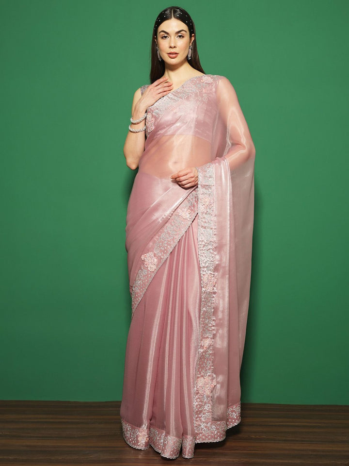 Saree mall Beads and Stones Organza Sarees